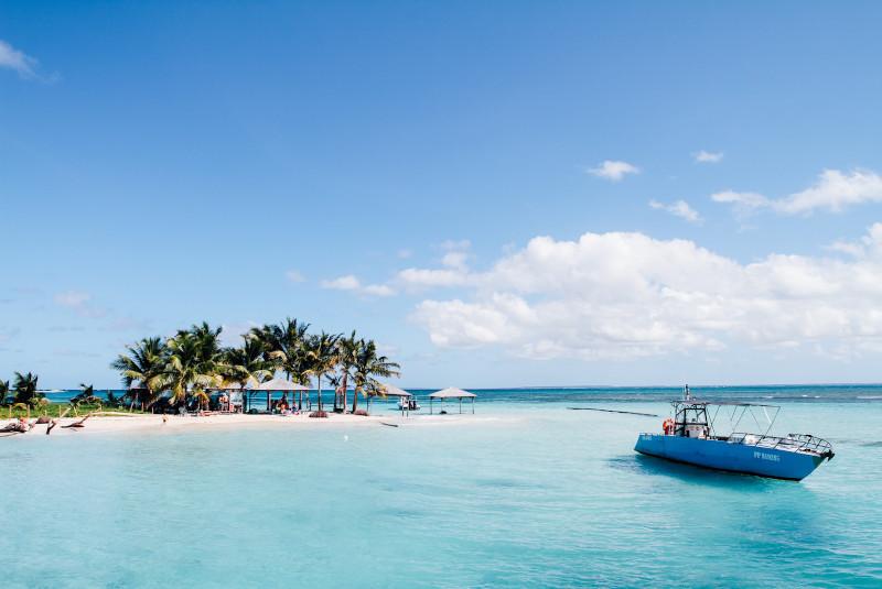 Caribbean island beach and ocean